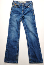 Ariat B4 Relaxed Fit Boys Size 12 Jeans Bootcut Med Wash Adjustable Waist Cowboy