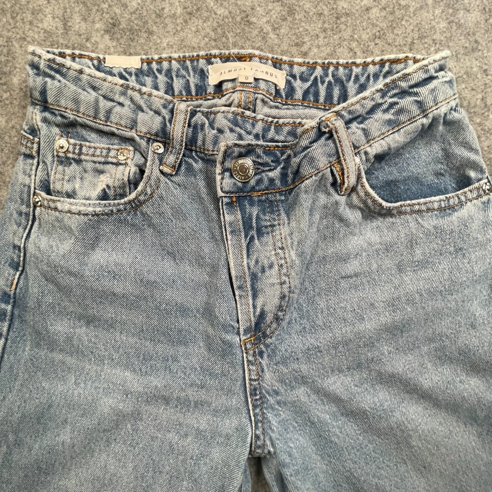 Denim retro holgado retro lavado claro talla 0 W24 L29 casi famoso talla 0 W24 Foto 4 de 4