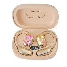 Open Ear Headphones, Bluetooth 5.4 Wireless Earbuds with Smart Digital Beige