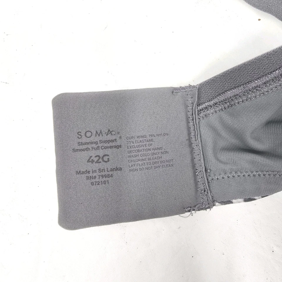 Soma Mujer 42G Gris Marrón Estampado Animal Impresionante Soporte Suave Sujetador Lote 2 Foto 3 de 4