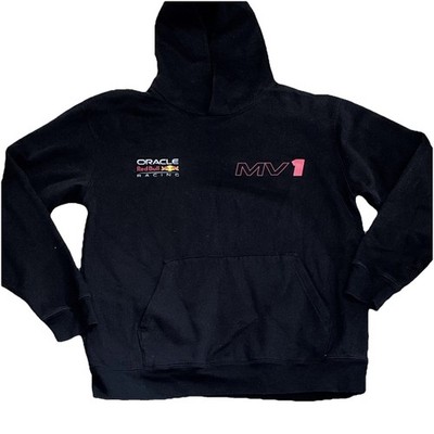 Oracle Red Bull Racing Max Verstappen MV1 Black Pullover Hoodie, Unisex L