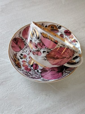 Porcelain Tea sets LFZ in pink and raspberry colors  My Garden 
