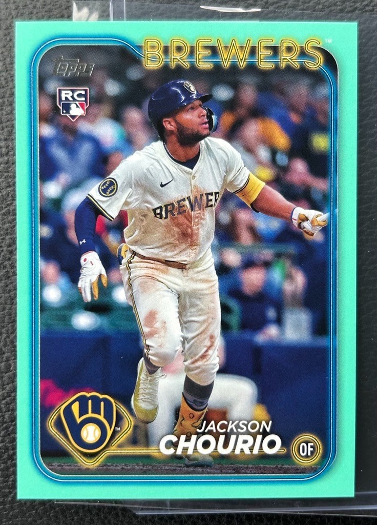 2024 Topps Update Series Aqua #US240 Jackson Chourio Fanatics Exclusive Rookie