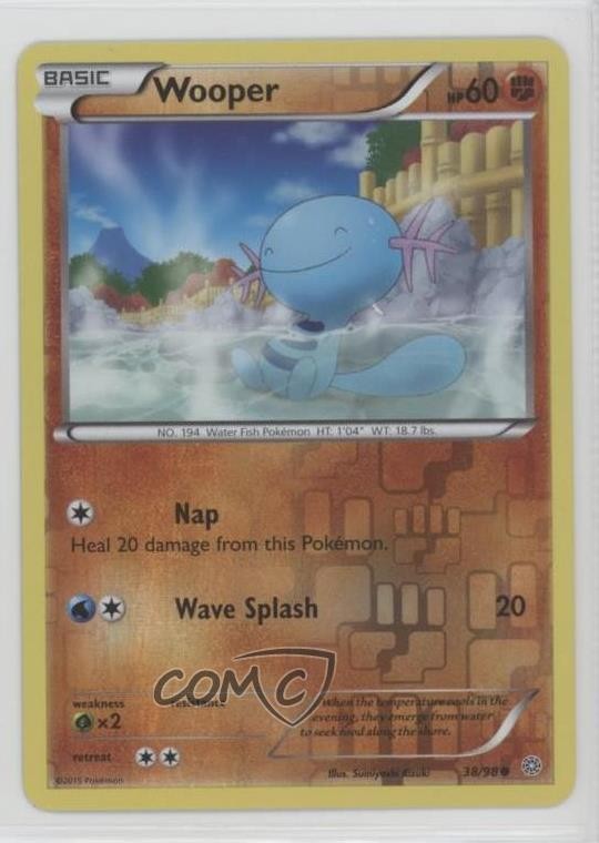 Wooper Reverse Foil Pokemon XY Ancient Origins #38
