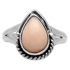 Natural Pink Opal - Australia 925 Sterling Silver Ring s.7 Jewelry R-1153