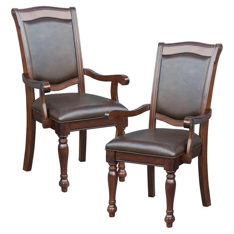Lexicon Lordsburg Wood Dining Room Arm Chairs in Brown Cherry (Set of 2) - Image 2 of 4