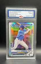 2021 Bowman Draft Chrome Carter Jensen BDC-106 Refractor 1st RC PCG 10 GEM MINT