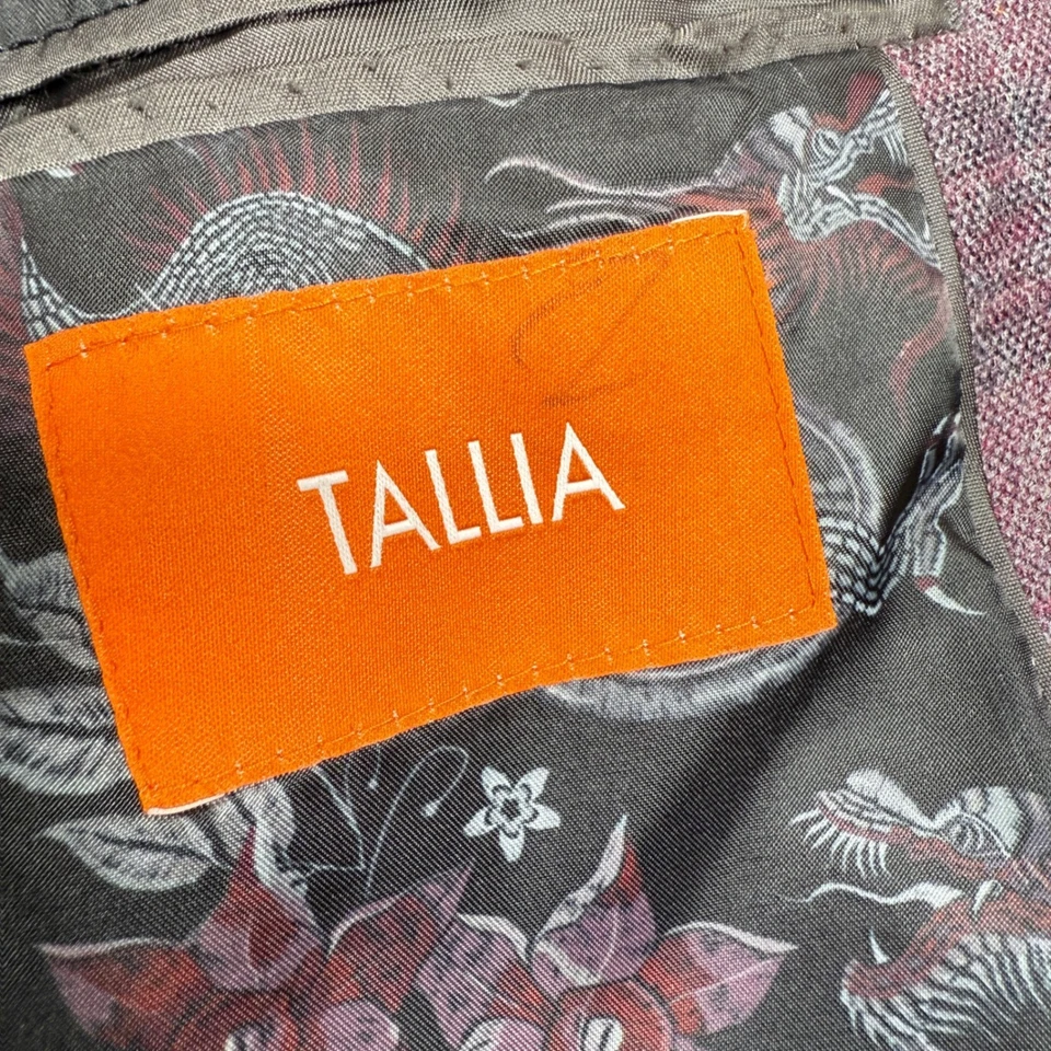 Blazer TALLIA Para Hombre 48R Púrpura Mezcla de Lana a Cuadros Dos Botones Abrigo Deportivo Preppy Papá Foto 3 de 4