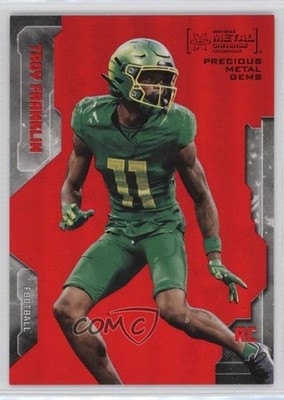 2024 Skybox Metal Universe Champions PMG Red 40/100 Troy Franklin Rookie RC 0bi1