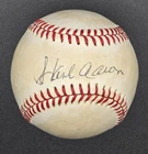 Hank Aaron Autographed ONL Baseball JSA Full Letter