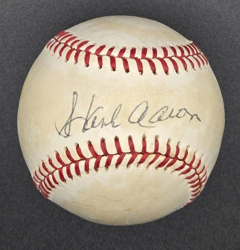 Hank Aaron Autographed ONL Baseball JSA Full Letter
