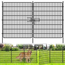 15 Panels No Dig Fence with Gate, 32 in H X 36 ft L Garden Decorative Fence...