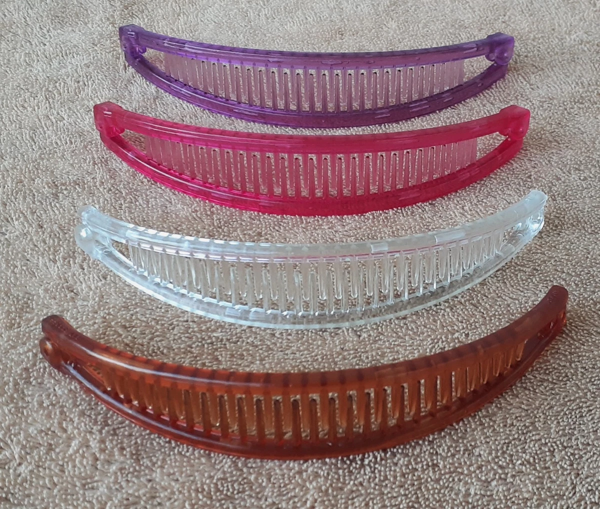 Vintage Hair Clips Lot of 9 1980s Coquette Goody Plastic France Banana Claw Amazon.com : Kitsch Banana Clips For Women - Retro 80s Style  main image 2
