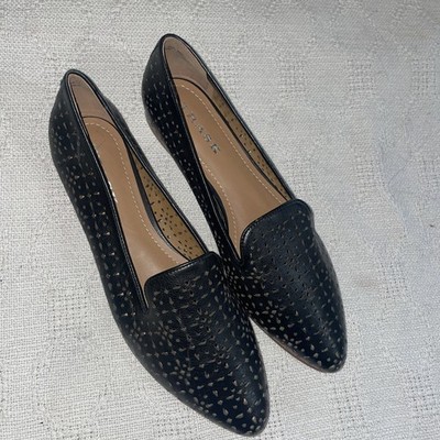 Trask Dressy Loafers Womens Size 9 M Black Leather Going Out Party Cutouts NWOB