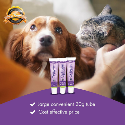 Pet Eye Lubricant Gel Hyaluronic Acid 20g Dogs Cats Horses 3 Pack
