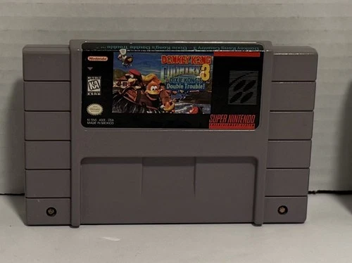 (Donkey Kong Country 3)(Dixie Kong Double Trouble) SNES Cartridge Only Authentic