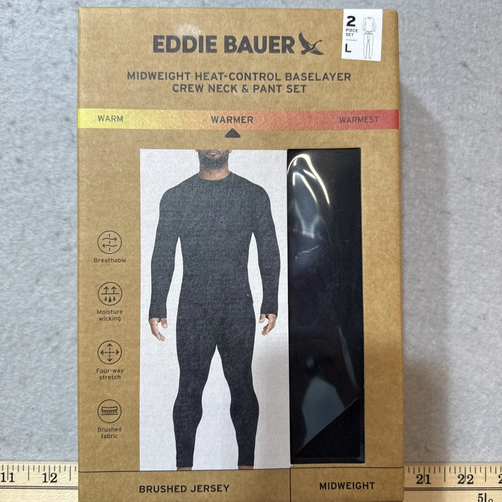 2-Piece Set Eddie Bauer Midweight Base Layer Crew / Pant Set Men L Black SEALED
Opens in a new windo