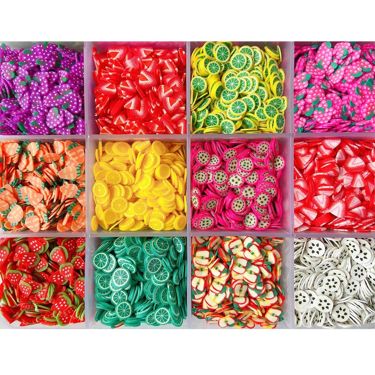 16800Pcs Fruit Slices Fruit Nail Art Slices Polymer Clay Slice Nail 3D Polyme...
