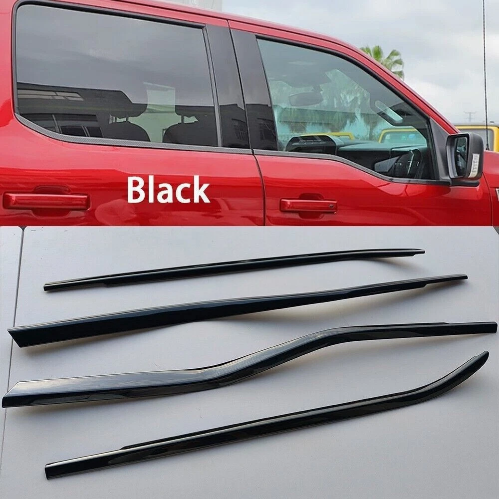 Window Sill Trim 21 22 23 24 25 Ford F-150 Crew Gloss Black Window Sill Trim