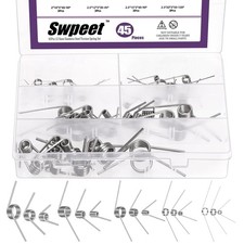 45Pcs 15 Sizes 45/90/120 Degree Stainless Steel Torsional Springs Assortment Kit