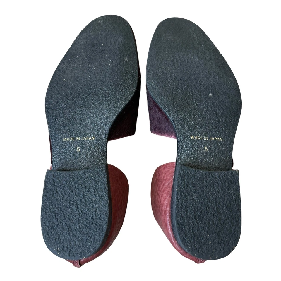U-DOT Japón 2 PIEZAS SLIP-ON Piel Borgoña y Cuero Guijarro Slide Talla 5/ EE. UU. 7 Foto 3 de 4