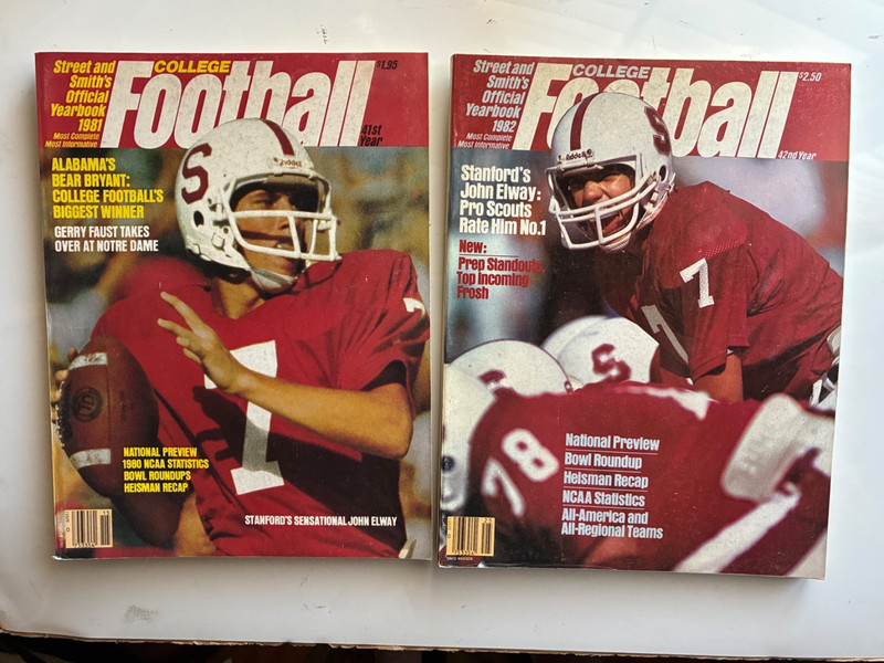 John Elway,   Stanford, 1981 & 1982 Street & Smith College Football Magazines