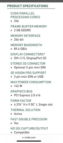 GPU Nvidia Quadro 4000 2 GB GDDR5 PCI-E x16 256 Bit Desktop Video Card *Tested* - Picture 6 of 7