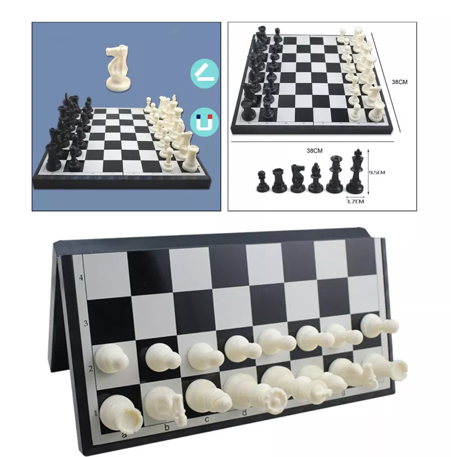 Magnetic Travel Chess Set Folding Brain Board Game - Open Box