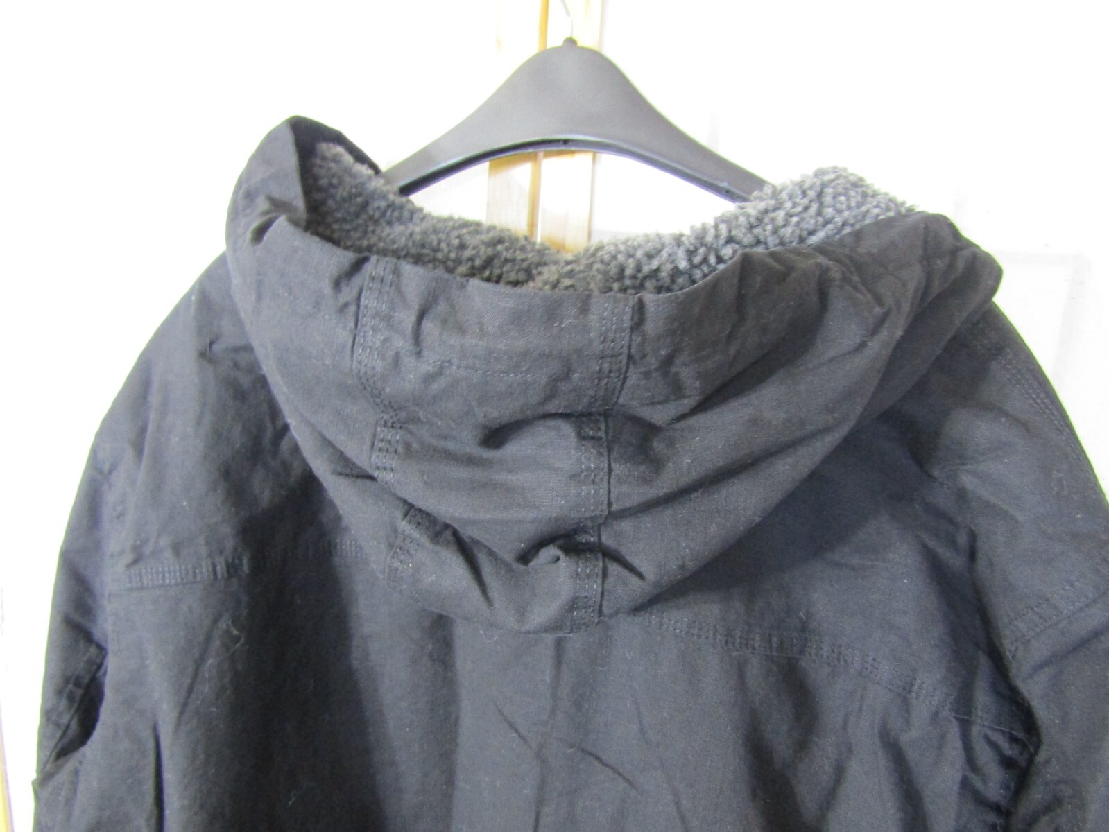 NWT Lee Men's Sherpa Lined Canvas Workwear Bomber Jacket Black XX Large thumbnail 5