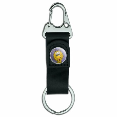 Sesame Street Vintage Big Bird Belt Clip On Carabiner Leather Keychain Key  Ring