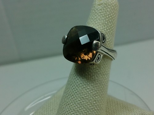 Brighton RIESIGER facettierter Rauchtopas Quarz Stein KLOBIG Sterlingsilber Herz Ring - Bild 11 von 23