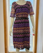 Star Vixen Womens Plus-Size Belted Skater Dress, Size 1X