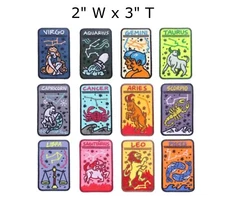 Retro Astrology Zodiac Sign Horoscope Birthday Gift Sew-On Patch Embroidered