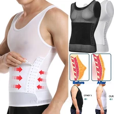 Men's Slimming Body Shaper Belly Chest Compression Vest Girdle T-Shirt Tank Tops