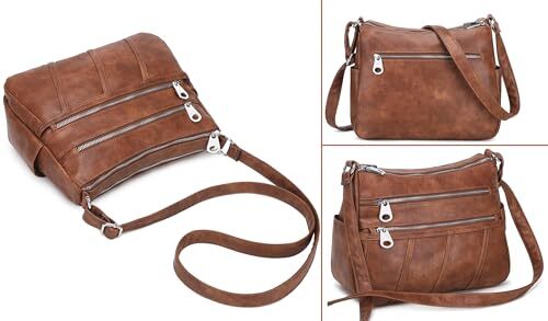 Crossbody Purses for Women Vegan Leather Shoulder bag Multiple Pockets Black - Bild 3 von 6