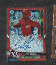 Daniel Johnson   2018 Bowman Chrome Orange Shimmer Refractor Aut0