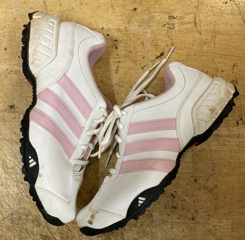 ADIDAS white and pink leather GOLF SHOES Women's 6 - Picture 7 of 9