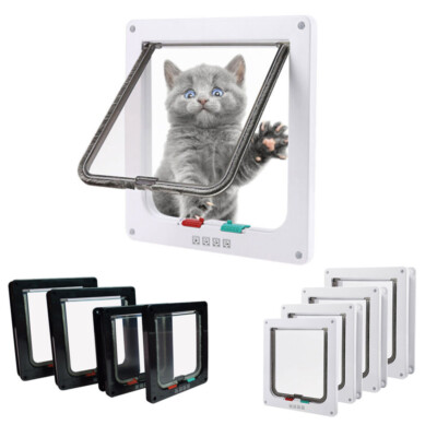 4-Way Lockable Magnetic Pet Cat Puppy Dog Safe Flap Door Frame Magnetic Lock