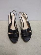 Nine West Women's 8.5 Black Leather Strappy High Heel Shoes