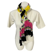 Robbi & Nikki Top Womens Medium Chevron Scarf Cream Work Office Knit Half Sleeve