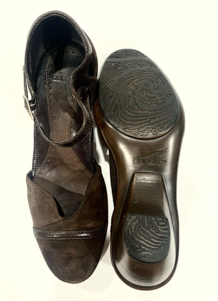 Sandalias dansko roxy marrón gamuza correa al tobillo talla 39 mujer zapatos  Foto 4 de 4