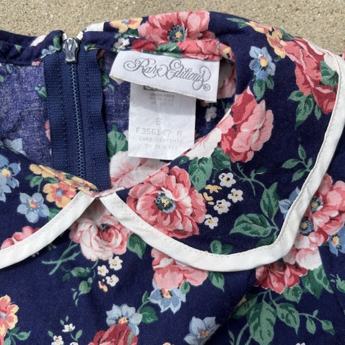 Vintage Rare Editions 90s Floral Puff Sleeve size 6 Girls - Picture 4 of 11