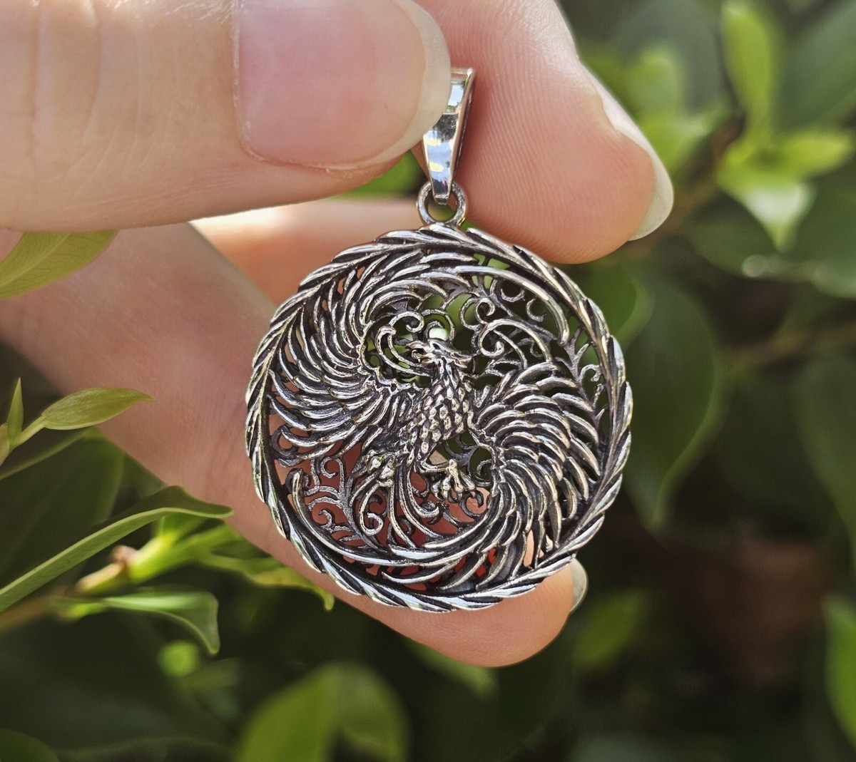 Phoenix Pendant 925 Sterling Silver Rebirth Resurrection