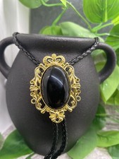 Rodeo Bolo Tie Western Cowboy Black Leather Necktie New Free Ship A4182