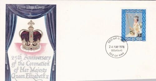 Isle of Man 1978 Coronation Mercury FDC Douglas cancel Unaddressed VGC