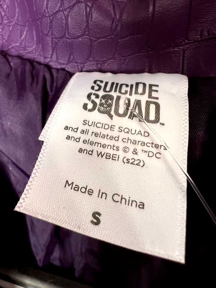 JOKER Suicide Club Mens JACKET S Cosplay Purple Reptile Texture Lined Jared Leto - Image 2 of 4