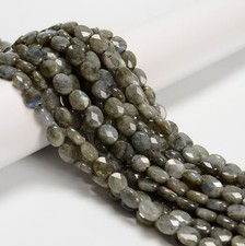 Natural Labradorite Faceted Oval Beads Size 4x6mm 6x8mm 8x10mm 15.5'' Strand