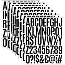 8 Sheets Self Adhesive Vinyl Letters Numbers Kit, Mailbox Numbers 2 Inch Black