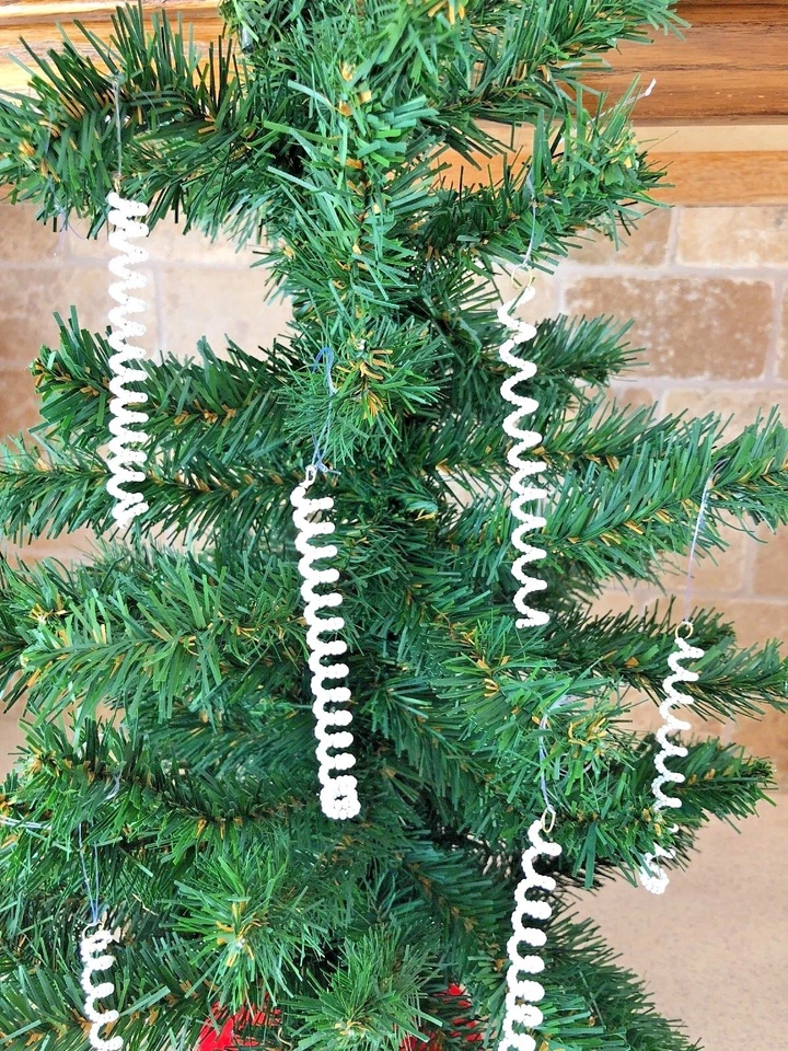 Decorações de Natal, redemoinhos, contas de vidro, vintage, conjunto de 12 - Imagem 2 de 4