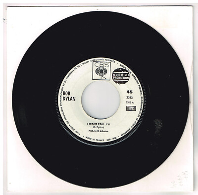Bob DYLAN I want you PROMOTION 7' SP 45 Touren
